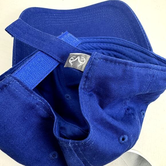 Men's Realtree Fishing Blue Cap Adjustable Back Logo Patch Cotton Trucker Hat OS - Picture 3 of 8